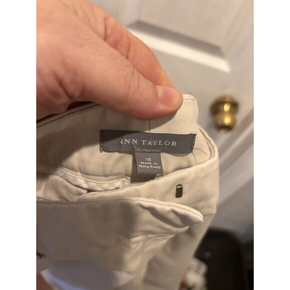 VTG Ann Taylor Women's Beige Business Casual Pants Size 12 Slacks Cotton Spandex - Picture 7 of 8